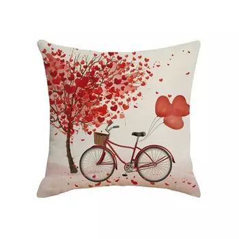 Чехол на подушку Скрытая молния Прозрачный принт Декоративный пылезащитный чехол «С Днем святого Валентина» с цветочным узором Наволочка для подушки Украшение для вечеринки-L Stuttg