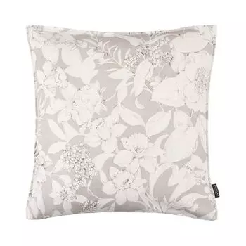 Чехол на подушку Suhl, белые цветы, светло-серый, размер: 50 х 50 см, наполнитель подушки: без Proflax
