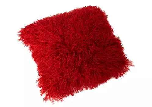 Чехол на подушку Тибетский ягненок (без входа) JAY14 красный 30х30см Reissner Lammfelle