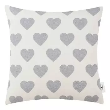 Чехол на подушку Tom Tailor Hearts, 45x45x1 см, серый