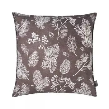 Чехол на подушку Toulousel, ели, шишки и бернрен, шифер (серый), размер: 40 х 40 см, наполнитель подушки: без Proflax