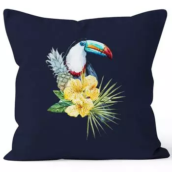 Чехол на подушку Tucan Pineapple Tropical Summer Jungle Paradise Чехол на подушку с ананасом декоративная подушка Autiga темно-синий униразмер