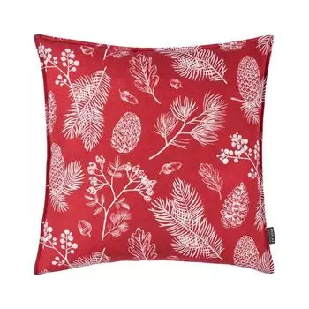 Чехол на подушку Тулузель, ёлки, шишки и бернрен, красный, размер: 30 х 50 см, наполнитель подушки: без Proflax