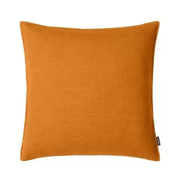 Чехол на подушку Тунис, однотонный мелкоструктурированный лен, светло-оранжевый, размер: 50 х 50 см, наполнитель подушки: полиэстер Proflax