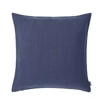 Чехол на подушку Тунис, однотонный мелкоструктурированный лен, индиго (синий), размер: 50 х 50 см, наполнитель подушки: без Proflax