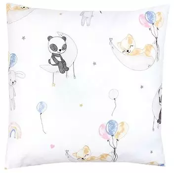 Чехол на подушку TupTam Красочные наволочки с рисунком Декоративная подушка для детской и детской комнаты, Цвет: Животные / Воздушные шары / Луна, Размер: 80 x 80 см