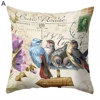 Чехол на подушку, устойчивый к морщинам, съемный чехол из полиэстера с цветочным принтом для дивана-A Stuttg