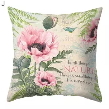 Чехол на подушку, устойчивый к морщинам, съемный чехол на подушку из полиэстера с цветочным принтом для дивана-J Stuttg