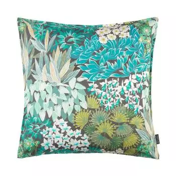 Чехол на подушку «Вильнюс», принт «ботаника» по всей поверхности, зеленый/синий, размер: 30 х 50 см, наполнитель подушки: полиэстер Proflax