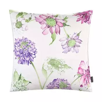 Чехол на подушку Visby, цветочный принт по всей поверхности, белый/фиолетовый, размер: 60 x 60 см, наполнитель: утиные перья Proflax