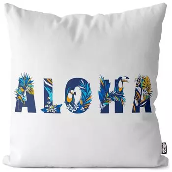 Чехол на подушку VOID Aloha Hawaii Caribbean с надписями, чехол для подушки из полиэстера, водонепроницаемый, для улицы и дома, размер подушки: 60 x 60 см