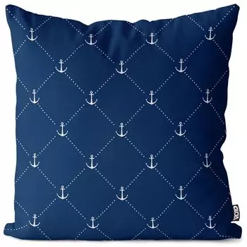 Чехол на подушку VOID Anchor с морским узором, полиэстер, водонепроницаемый, для улицы и дома, размер подушки: 80 x 80 см