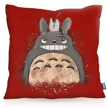Чехол на подушку VOID Anime Duo, чехол для подушки из полиэстера, водонепроницаемый, для улицы, для дома, для дома, неко сосед, тонари нет, размер подушки: 80 x 80 см, цвет подушки: красный