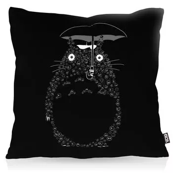 Чехол на подушку VOID Anime Russmnnchen, полиэстер, водонепроницаемый, для улицы neko сосед тонари нет, размер подушки: 80 x 80 см, цвет подушки: черный
