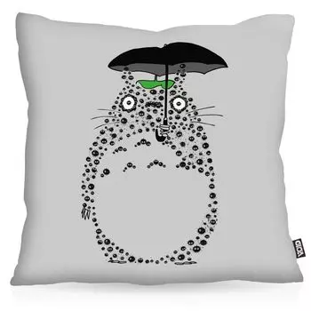 Чехол на подушку VOID Anime Russmnnchen, полиэстер, водонепроницаемый, для улицы neko сосед тонари нет, размер подушки: 60 x 60 см, цвет подушки: серый