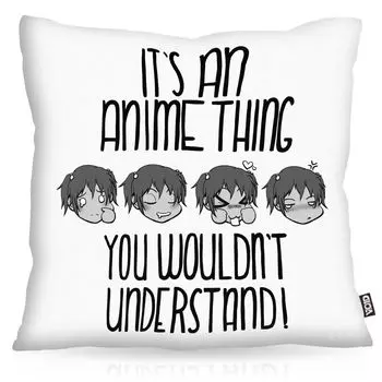 Чехол на подушку VOID Anime Thing Girl, полиэстер, водонепроницаемый, для улицы, для дома, вентилятор, манга, Япония, отаку Nerd, цвет: белый, размер подушки: 60 x 60 см