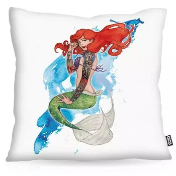 Чехол на подушку VOID Arielle Tattoo, чехол для подушки из полиэстера, водонепроницаемый, для улицы и дома, байкерский панк-рок, размер подушки: 80 x 80 см