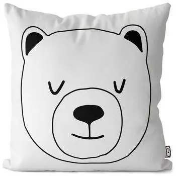 Чехол на подушку VOID Bear Comic Cartoon, полиэстер, водонепроницаемая подушка для улицы и дома. Размер: 80 x 80 см.