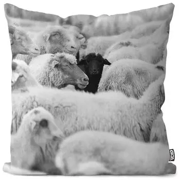 Чехол на подушку VOID Black Sheep из полиэстера, водонепроницаемая подушка для улицы и дома. Размер: 80 x 80 см.