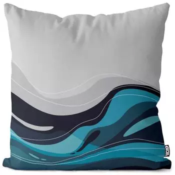 Чехол на подушку VOID Blue Wave, полиэстер, водонепроницаемая подушка для улицы и дома. Размер: 60 x 60 см.