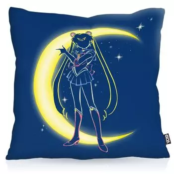 Чехол на подушку VOID Bunny в форме полумесяца, полиэстер, водонепроницаемый для улицы, Sailor Moonstone Luna Manga Moon Anime, размер подушки: 80 x 80 см, цвет подушки: синий