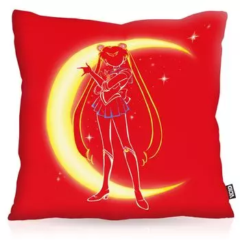 Чехол на подушку VOID Bunny в форме полумесяца, полиэстер, водонепроницаемый для улицы, Sailor Moonstone Luna Manga Moon Anime, размер подушки: 80 x 80 см, цвет подушки: красный