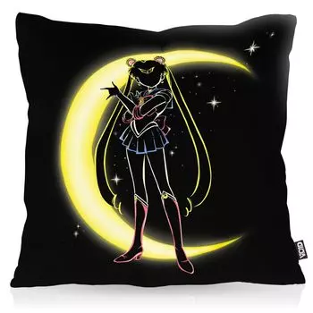 Чехол на подушку VOID Bunny в форме полумесяца, полиэстер, водонепроницаемый для улицы, Sailor Moonstone Luna Manga Moon Anime, размер подушки: 60 x 60 см, цвет подушки: черный
