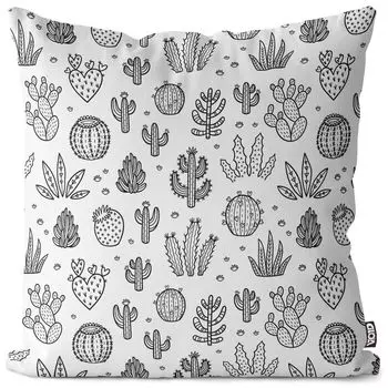 Чехол на подушку VOID Cacti Drawing, полиэстер, водонепроницаемая подушка для улицы и дома. Размер: 60 x 60 см.