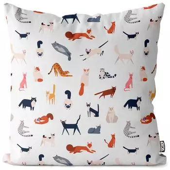Чехол на подушку VOID Cat Gang Breeds, полиэстер, водонепроницаемая подушка для улицы и дома. Размер: 60 x 60 см.