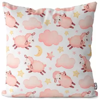Чехол на подушку VOID Clouds, овечья девушка, чехол для подушки, полиэстер, водонепроницаемый, для улицы, в помещении, размер подушки: 60 x 60 см