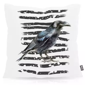 Чехол на подушку VOID Crow На открытом воздухе в помещении Зимняя птица Хэллоуин Подушка Размер: 80 x 80 см