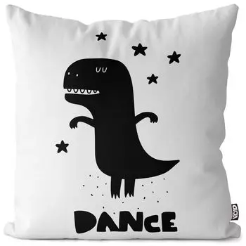 Чехол на подушку VOID Dancing Dino Dinosaur, полиэстер, водонепроницаемая подушка для улицы и дома. Размер: 80 x 80 см.