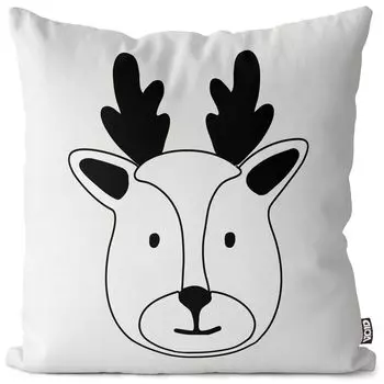 Чехол на подушку VOID Deer Comic Forest Animal, полиэстер, водонепроницаемая подушка для улицы и дома. Размер: 80 x 80 см.