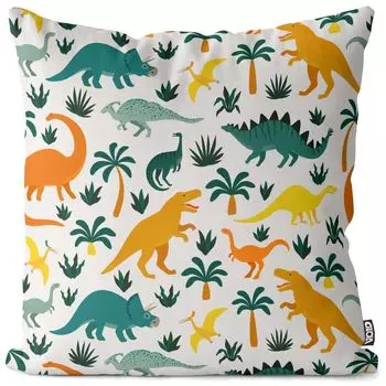 Чехол на подушку VOID Dinos Palm Trees, полиэстер, водонепроницаемая подушка для улицы и дома. Размер: 60 x 60 см.