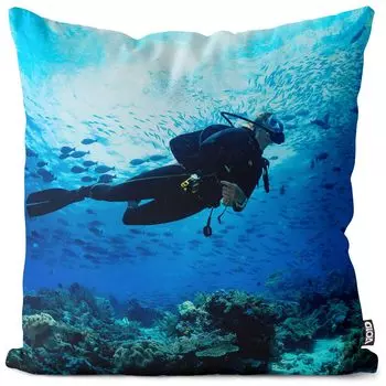 Чехол на подушку VOID Diver Reef Полиэстер Водонепроницаемая подушка для улицы и дома Размер: 80 x 80 см