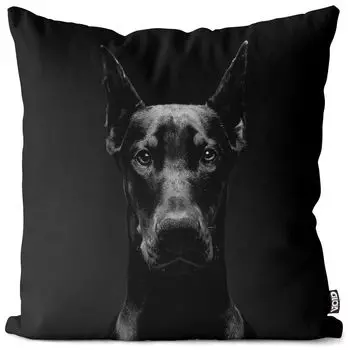 Чехол на подушку VOID Doberman, полиэстер, водонепроницаемая подушка для улицы и дома. Размер: 80 x 80 см.