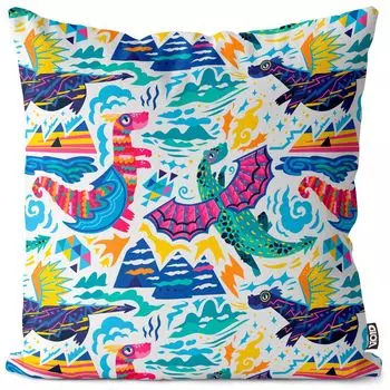 Чехол на подушку VOID Dragon Dinos каменного века, полиэстер, водонепроницаемая подушка для улицы и дома. Размер: 60 x 60 см.