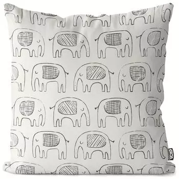 Чехол на подушку VOID Elephant Herd Полиэстер Водонепроницаемая подушка для улицы и дома Размер: 80 x 80 см