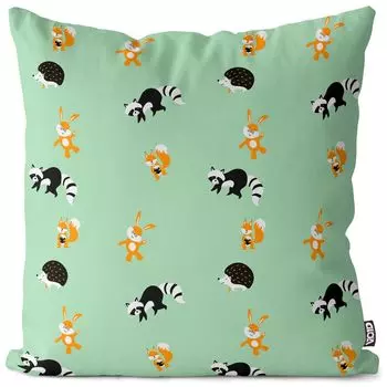 Чехол на подушку VOID «Ежик Кролик Енот» Полиэстер Водонепроницаемая подушка для улицы и дома Размер: 80 x 80 см