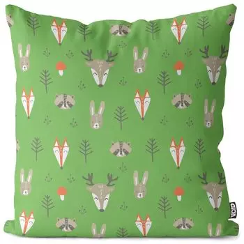 Чехол на подушку VOID Fox Rabbit Deer, полиэстер, водонепроницаемая подушка для улицы и дома. Размер: 80 x 80 см.