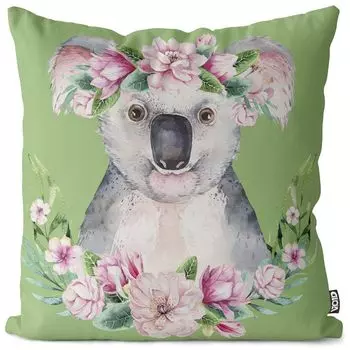 Чехол на подушку VOID Гавайская коала, полиэстер, водонепроницаемая подушка для улицы и дома. Размер: 80 x 80 см.