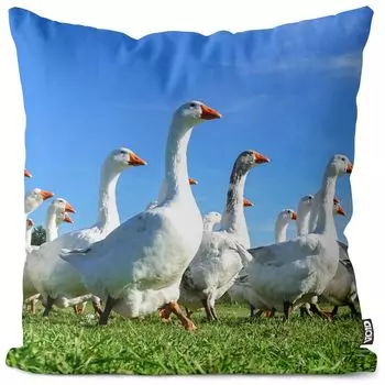 Чехол на подушку VOID Geese Meadow, полиэстер, водонепроницаемая подушка для улицы и дома. Размер: 60 x 60 см.