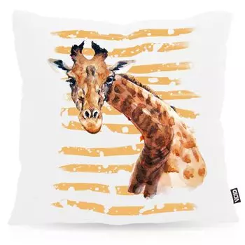 Чехол на подушку VOID Giraffe для улицы, в помещении, сафари, зоопарк, Африка, лето, размер подушки: 80 x 80 см