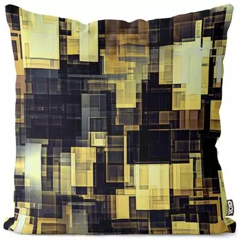 Чехол на подушку VOID Gold с геометрическим рисунком, чехол для подушки из полиэстера, водонепроницаемый, для улицы и дома, размер подушки: 60 x 60 см