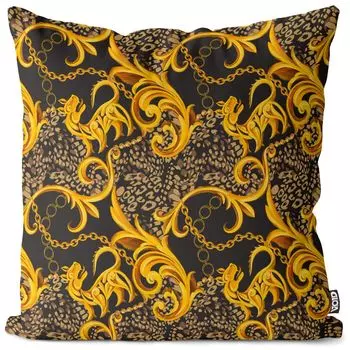 Чехол на подушку VOID Golden Baroque, чехол для подушки из полиэстера, водонепроницаемый, для улицы и дома, размер подушки: 60 x 60 см
