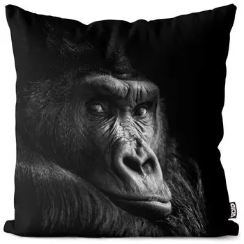 Чехол на подушку VOID Gorilla Monkey Jungle, полиэстер, водонепроницаемая подушка для улицы и дома. Размер: 80 x 80 см.