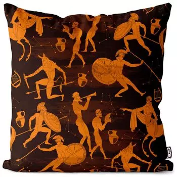 Чехол на подушку VOID «Греческие бойцы» Полиэстер Водонепроницаемая подушка для улицы и дома Размер: 80 x 80 см