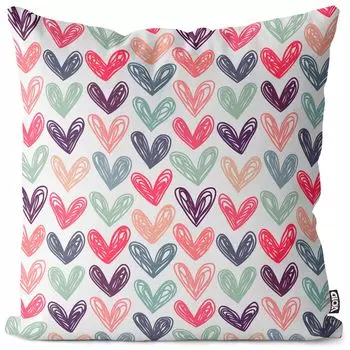 Чехол на подушку VOID Hearts Valentine Love, полиэстер, водонепроницаемая подушка для улицы и дома. Размер: 80 x 80 см.