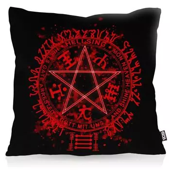 Чехол на подушку VOID Hellsing Pentagram, полиэстер, водонепроницаемый для улицы, вампир, аниме, манга, Япония, размер подушки: 60 x 60 см