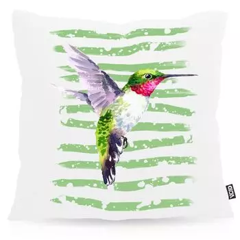 Чехол на подушку VOID Hummingbird для улицы, дома, тропического леса, джунглей, лето, размер подушки: 80 x 80 см